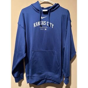 Nike Kansas City MLB Authentic Collection Hoodie Pullover Royal Blue Men M